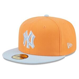 NEW ERA YANKEES Spring Color Basic Two Tone 59FIFTY Fitted Hat Orange Light Blue